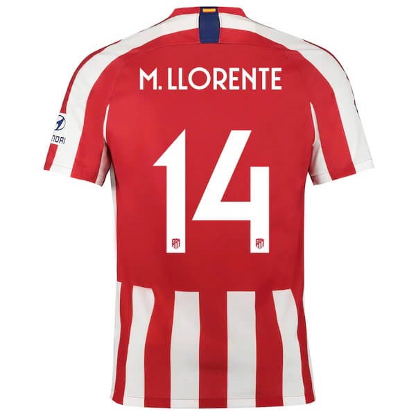 Tailandia Replicas Camiseta Atletico Madrid NO.14 M.Llorente 2019/20 Rojo